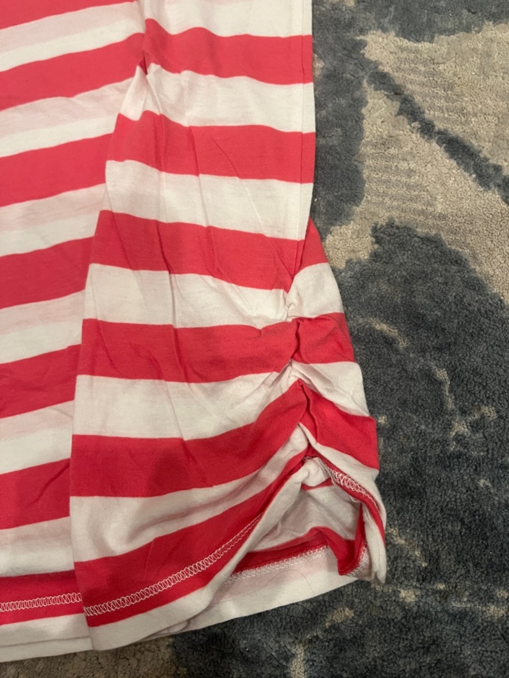 Polo by Ralph Lauren Coral and White Striped Short Sleeve Tee - Picture 4 of 5